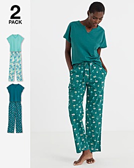 JD Williams (2 Pack) Cotton Pyjama Sets