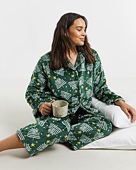 Pretty Secrets Christmas Fleece Button Pyjama Set