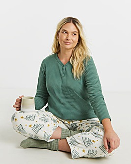 Pretty Secrets Fleece Henley Pyjama Set