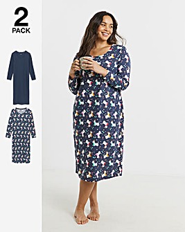 Pretty Secrets (2 Pack) Value Christmas Midi Nighties