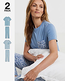 JD Williams (2 Pack) Value Pyjama Sets Leaf Print