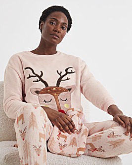 Pretty Secrets Christmas Giftable Fleece Pyjama Set & Hot Water Bottle