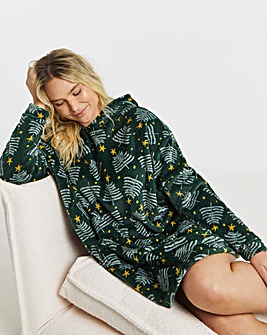 Pretty Secrets Christmas Fleece Hooded Lounge Dress