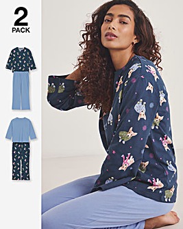 Simply Be (2 Pack) Christmas Dog Print Value Pyjama Set