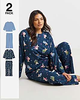 Simply Be (2 Pack) Value Pyjama Sets Christmas Dog Print
