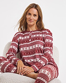 Simply Be Brushed Rib Lounge Set Fairisle