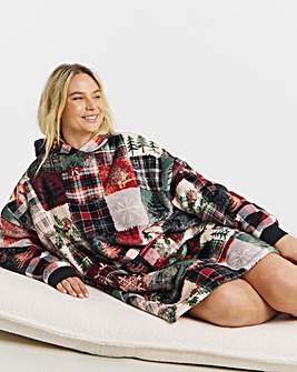 Joe Browns Christmas Patchwork Hooded Lounge Dress