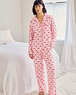 Chelsea Peers Classic Button Up Pyjama Set Heart Print
