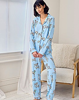 Chelsea Peers Classic Button Up Pyjama Set Dalmatian Dogs Print