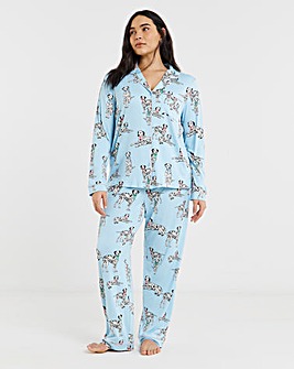 Chelsea Peers Classic Button Up Pyjama Set Dalmatian Dogs Print