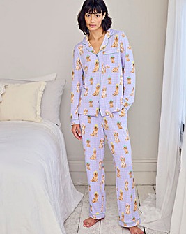 Chelsea Peers Classic Button Up Pyjama Set Spa Dogs Print