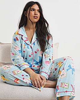 Simply Be Button Through Food Print Pyjama Set