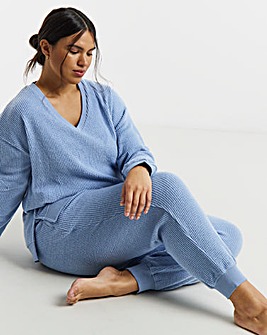 Pretty Secrets V Neck Waffle Lounge Set