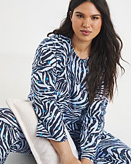 Simply Be Value Long Sleeve Pyjama Set Zebra Print