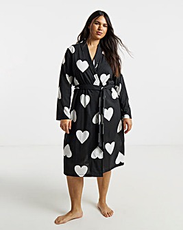 Simply Be Heart Print Dressing Gown