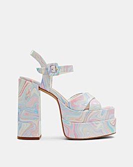 Aldo Gisel Swirl Print Platform Sandals D Fit