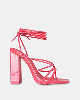 Public Desire Nyla Wide Fit Lace Up Block Heeled Sandals