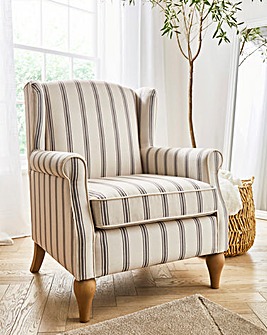 Bailey Stripe Wingback Armchair