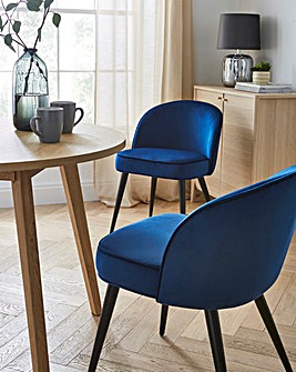 Emilie Velvet Pair of Dining Chairs