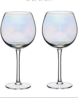 BarCraft Set of Two Iridescent Gin Glasses