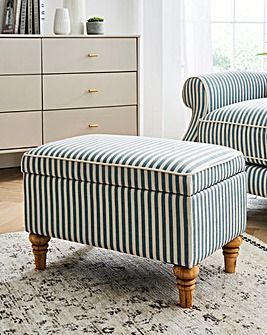 Naomi Stripe Storage Footstool