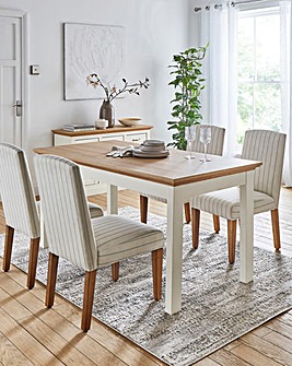 Julipa Ashford Dining Table with 4 Everly Chairs