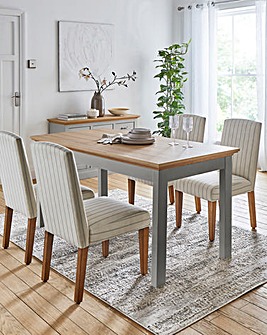 Julipa Ashford Dining Table with 4 Everly Chairs