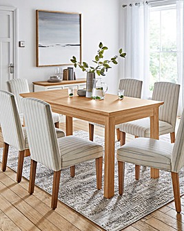 Julipa Ashford Dining Table with 6 Everly Chairs