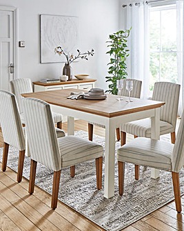 Julipa Ashford Dining Table with 6 Everly Chairs