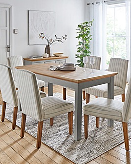 Julipa Ashford Dining Table with 6 Everly Chairs