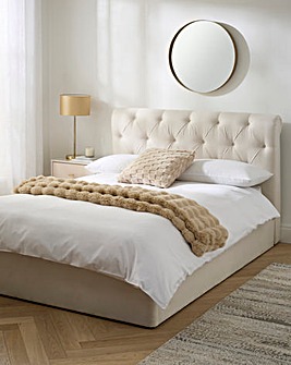 Megin Buttoned Ottoman Bed Frame