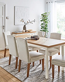 Julipa Ashford Extending Dining Table with 6 Everly Chairs