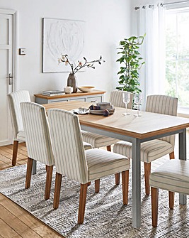 Julipa Ashford Extending Dining Table with 6 Everly Chairs