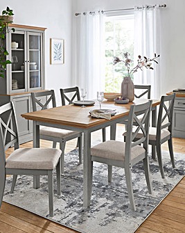 Julipa Ashford Extending Dining Table with 6 Ashford Chairs