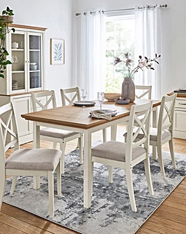 Julipa Ashford Extending Dining Table with 6 Ashford Chairs