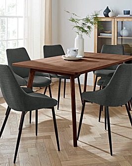 Oslo Dining Table with 6 Etta Fabric Chairs