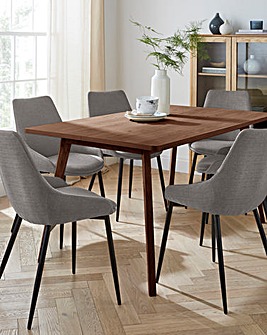 Oslo Dining Table with 6 Etta Fabric Chairs