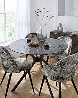 Colton Glass Dining Table with 4 Savannah Chairs