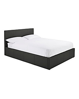 Hayden Faux Leather Ottoman Bed Frame with 3 Layer Memory Foam Hybrid Mattress