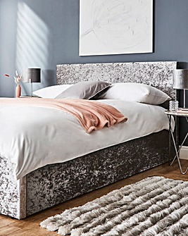 Hayden Crushed Velvet Bed Frame with 3 Layer Memory Foam Hybrid Mattress