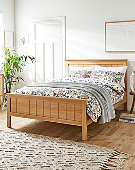 Julipa Ashford Wooden Bed with 3 Layer Memory Foam Hybrid Mattress