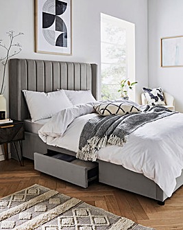 Eloise Winged Velvet Storage Bedframe