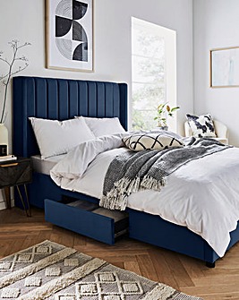 Eloise Winged Velvet Storage Bedframe