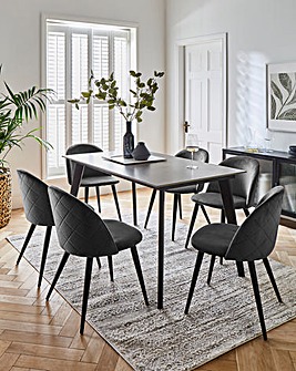 Hale Dining Table with 6 Klara Chairs