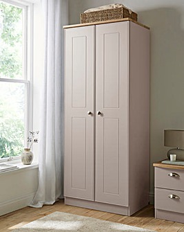 Brooke Ready Assembled 2 Door Wardrobe - Cream