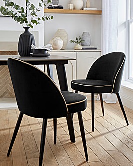 Joanna Hope Camille Contrast Pipe Pair of Dining Chairs