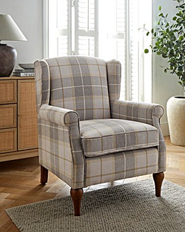 Bailey Check Wingback Armchair