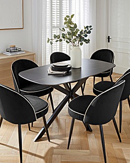 Brock Dining Table with 6 Camille Chairs