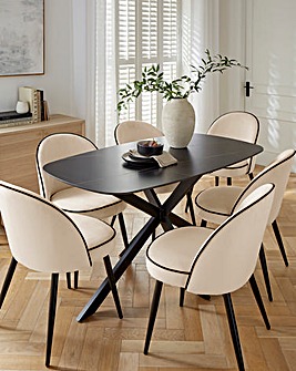 Brock Dining Table with 6 Camille Chairs