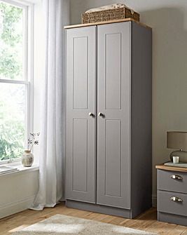 Brooke Ready Assembled 2 Door Wardrobe - Grey